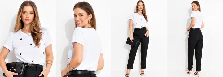 T-Shirt Branca em Malha de Algodo