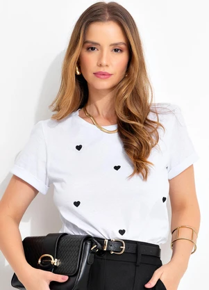 Quintess - T-Shirt Branca em Malha de Algodão - QUINTESS