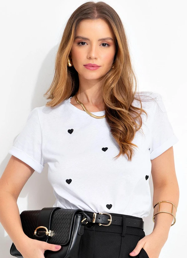 Quintess - T-Shirt Branca em Malha de Algodão