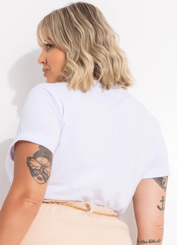 Quintess - T-Shirt Branca em Malha de Algodão 10