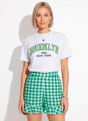 T-Shirt Branco em Malha de Algod�o
