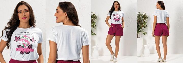 T-Shirt Branco em Malha