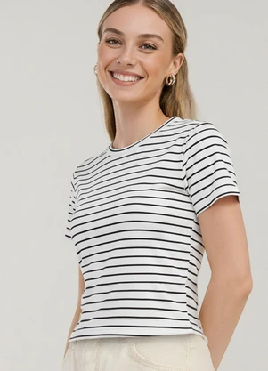 Fakini - T-Shirt Branco/Preto - FAKINI