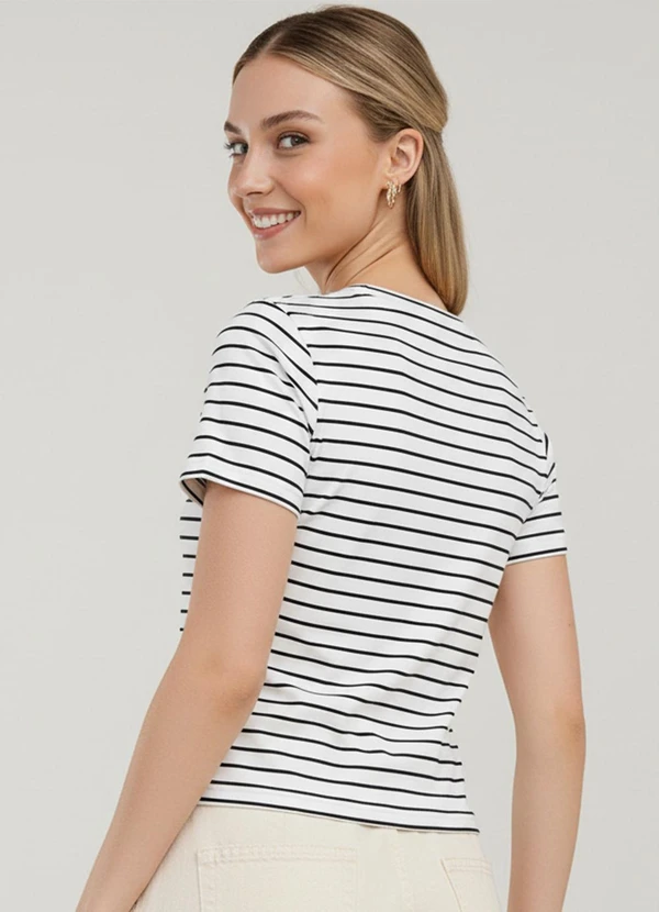 Fakini - T-Shirt Branco/Preto 2