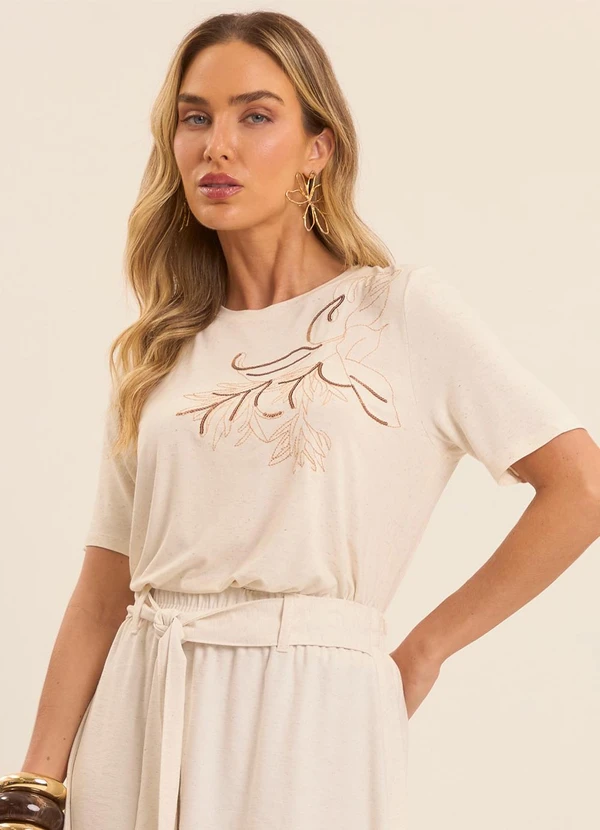 Doce Trama - T-Shirt Brisa Bordada Branco