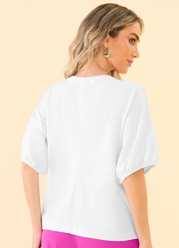 Angel - T-Shirt Broche Laco Strass Branco 2