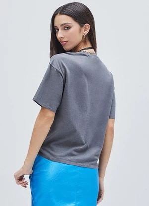 Authoria - T-Shirt Cinza Estampada Cinza - AUTHORIA