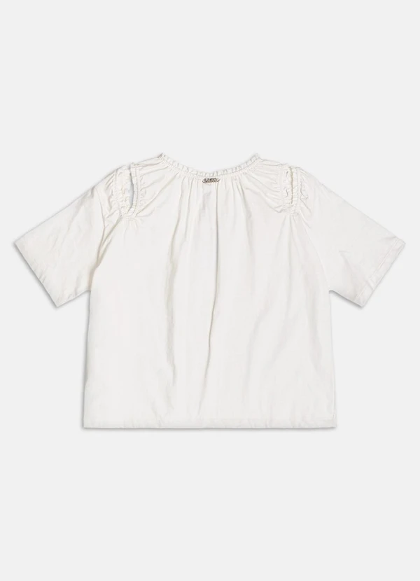 Authoria - T-Shirt com Abertura no Ombro Branco 2