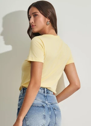Sofie - T-Shirt com Estampa de Bota Amarelo - SOFIE