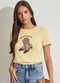 Sofie - T-Shirt com Estampa de Bota Bege - variação: Amarelo