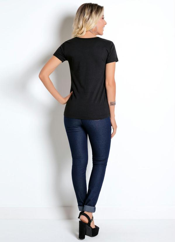 Moda Pop - T-Shirt com Estampa de Coruja Preta 4