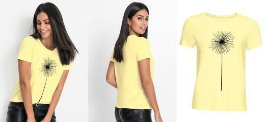 T-Shirt com Estampa Dente de Leo Amarelo Candy