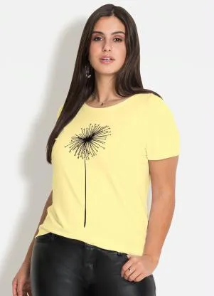 bonprix - T-Shirt com Estampa Dente de Leão Amarelo Candy - BONPRIX