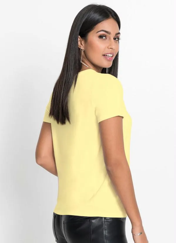 bonprix - T-Shirt com Estampa Dente de Leão Amarelo Candy 2