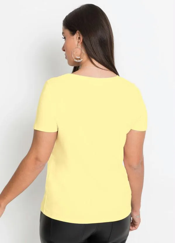 bonprix - T-Shirt com Estampa Dente de Leão Amarelo Candy 5