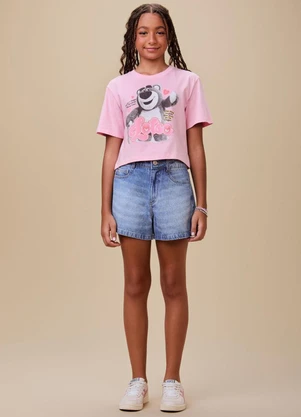 Authoria - T-Shirt com Estampa do Lotso Rosa - AUTHORIA