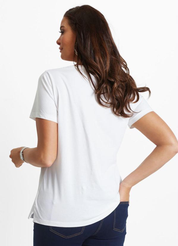 bonprix - T-Shirt com Estampa Frontal Nyc Branca 10