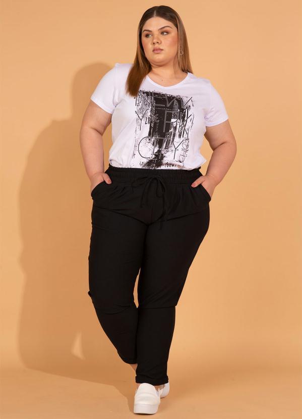 bonprix - T-Shirt com Estampa Frontal Nyc Branca 13