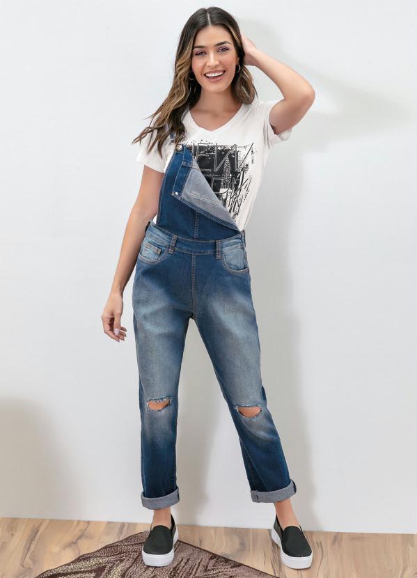 bonprix - T-Shirt com Estampa Frontal Nyc Branca 4