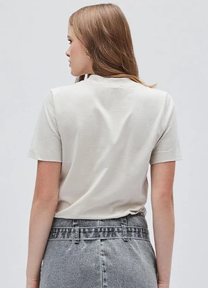 Authoria - T-Shirt com Estampa Metalizada Cru - AUTHORIA