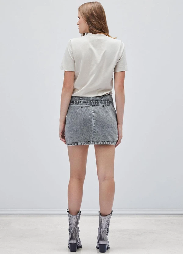 Authoria - T-Shirt com Estampa Metalizada Cru 4