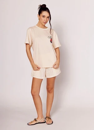 Sofie - T-Shirt com Estampa na Frente e Costas Branco - SOFIE