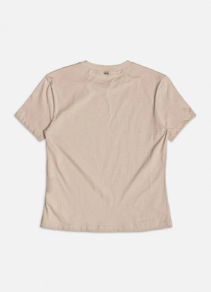 Authoria - T-Shirt com Lettering em Pedraria Bege - AUTHORIA