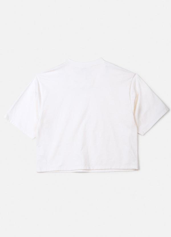 Authoria - T-Shirt com Pedrarias na Gola Off White 2