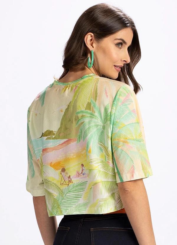 Farm - T-Shirt Cropped Fim de Tarde Bege 2