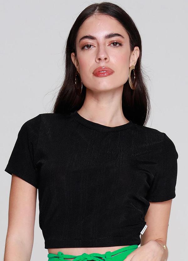 Outlet - T Shirt Cropped Preto