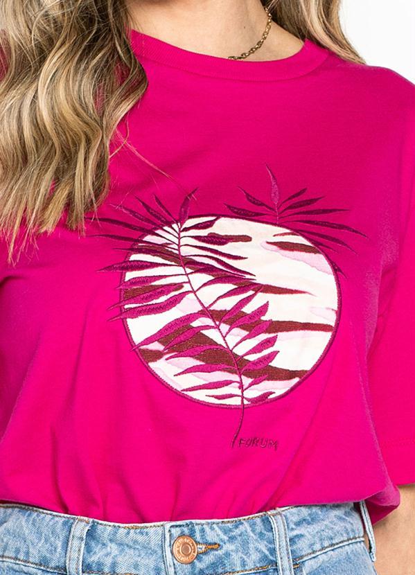 Forum - T-Shirt de Malha Bordada Rosa 11