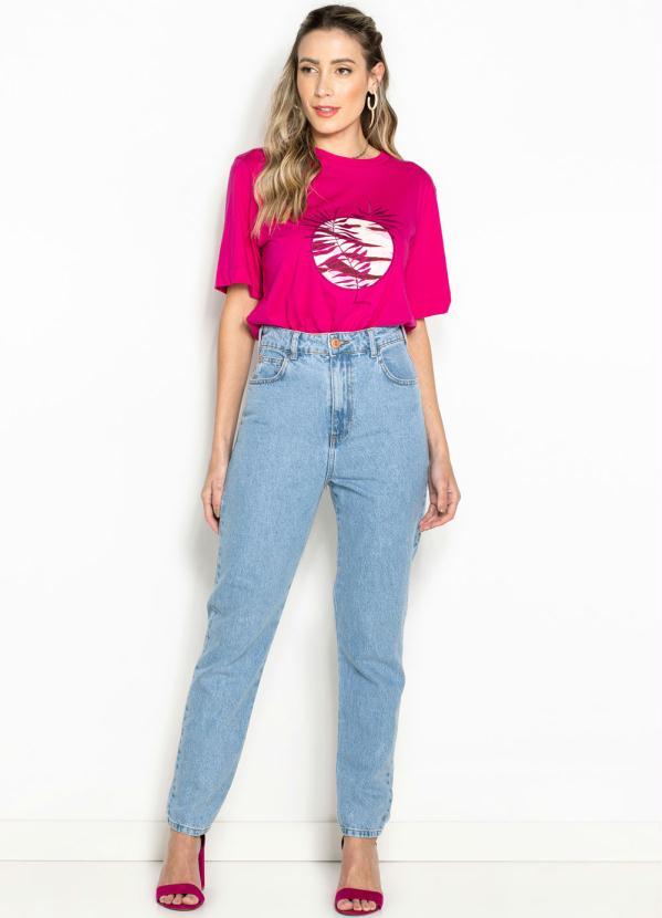 Forum - T-Shirt de Malha Bordada Rosa 8