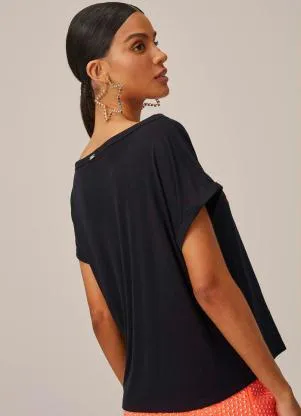 Lança Perfume - T-Shirt de Malha com Estampa Preta - LANÇA PERFUME