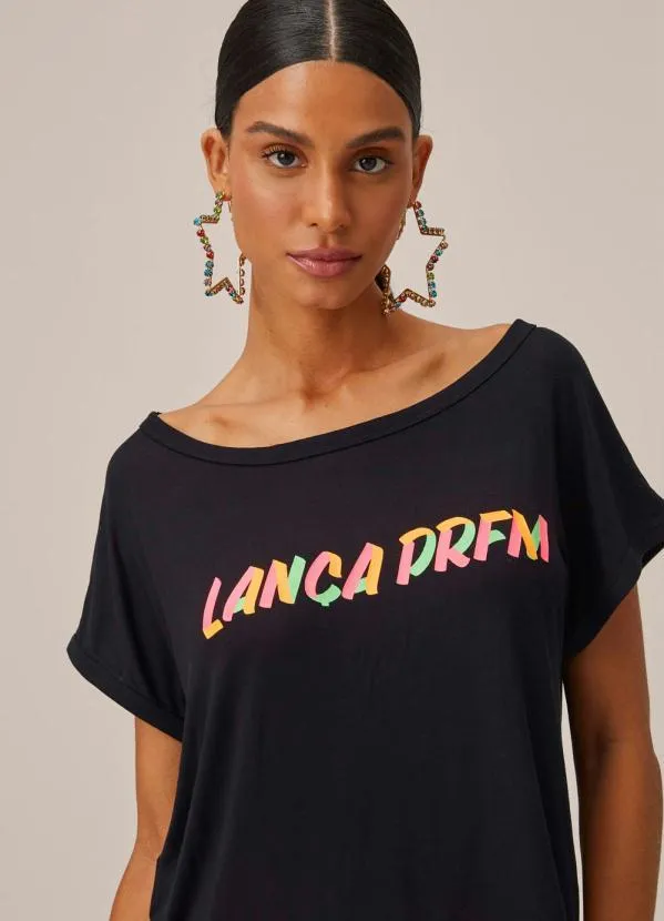 Lança Perfume - T-Shirt de Malha com Estampa Preta 3