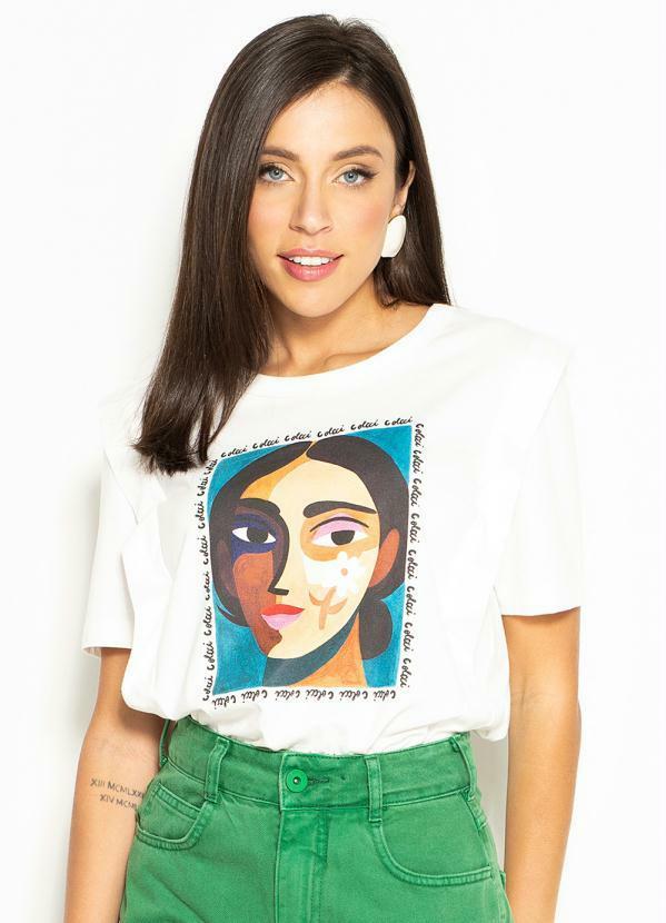 Colcci - T-Shirt de Malha Estampada Branca