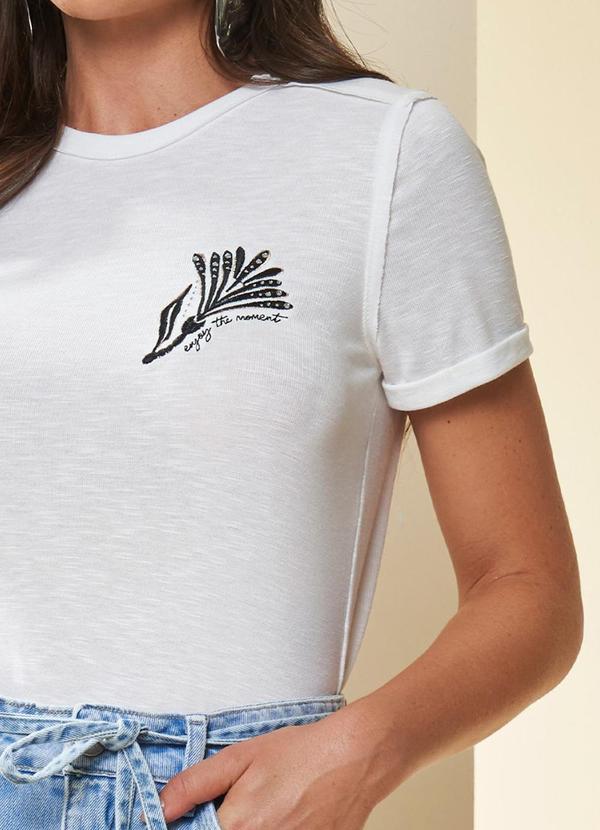 Doce Trama - T-Shirt de Manga Curta Boho Branco 4