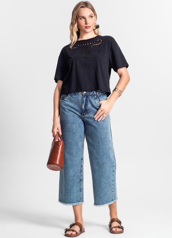 Endless - T-Shirt de Meia Malha Feminina Preto 3