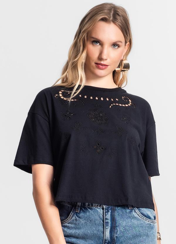 Endless - T-Shirt de Meia Malha Feminina Preto 4