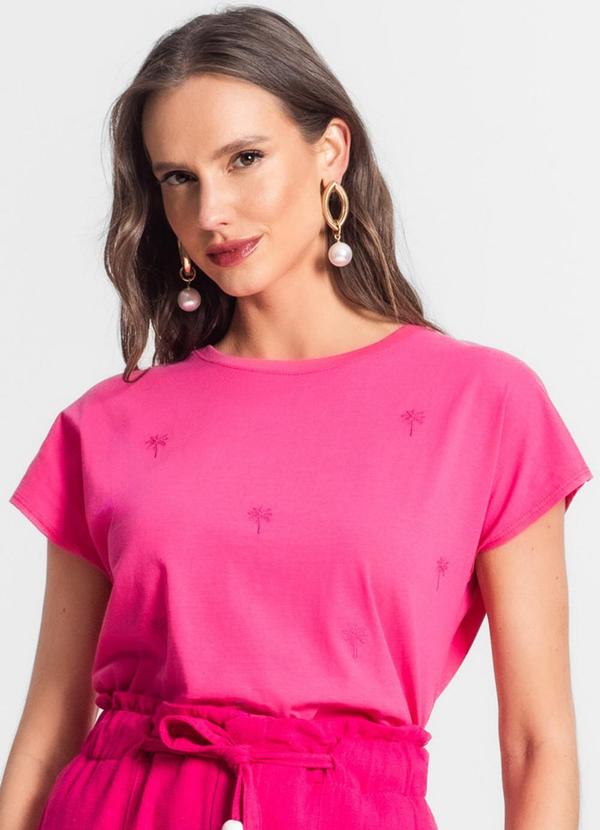 Endless - T-Shirt de Meia Malha Feminina Rosa