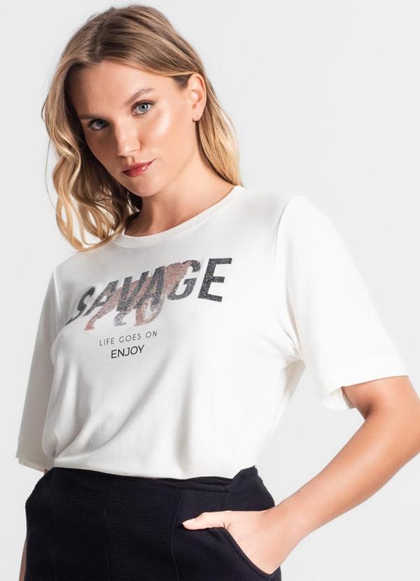 Endless - T-Shirt de Viscose Creponada Bege