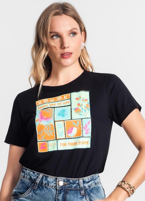 Endless - T-Shirt de Viscose Creponada Preto