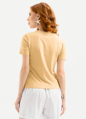 Cativa - T-Shirt em Algodão Amarelo Claro - CATIVA