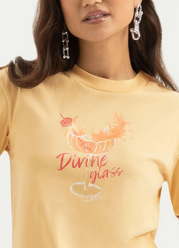 Cativa - T-Shirt em Algodão Amarelo Claro 3