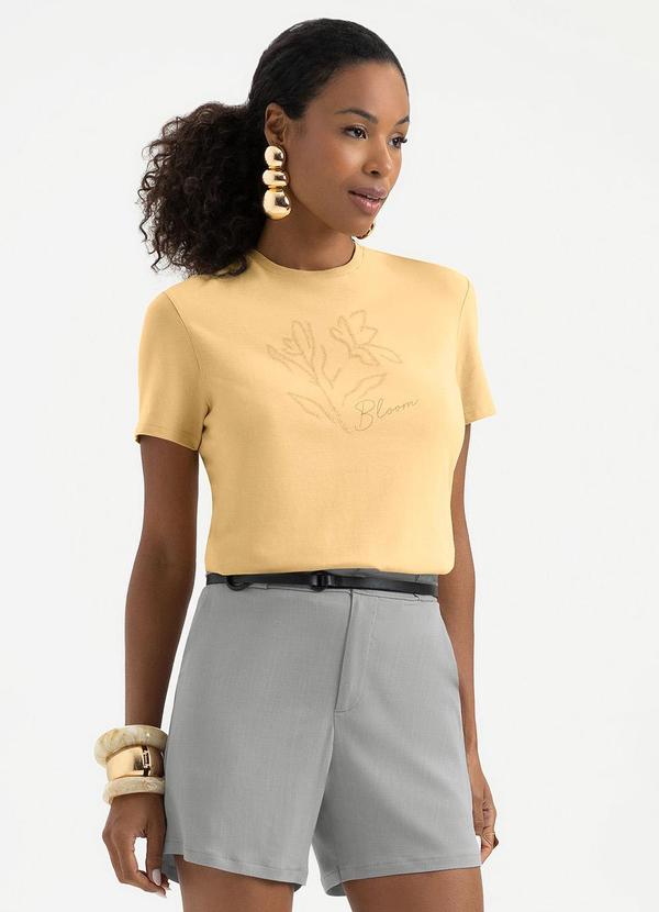 Cativa - T-Shirt em Algodão Amarelo Claro