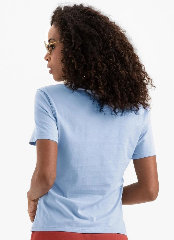 Cativa - T-Shirt em Algodão Azul Claro 2