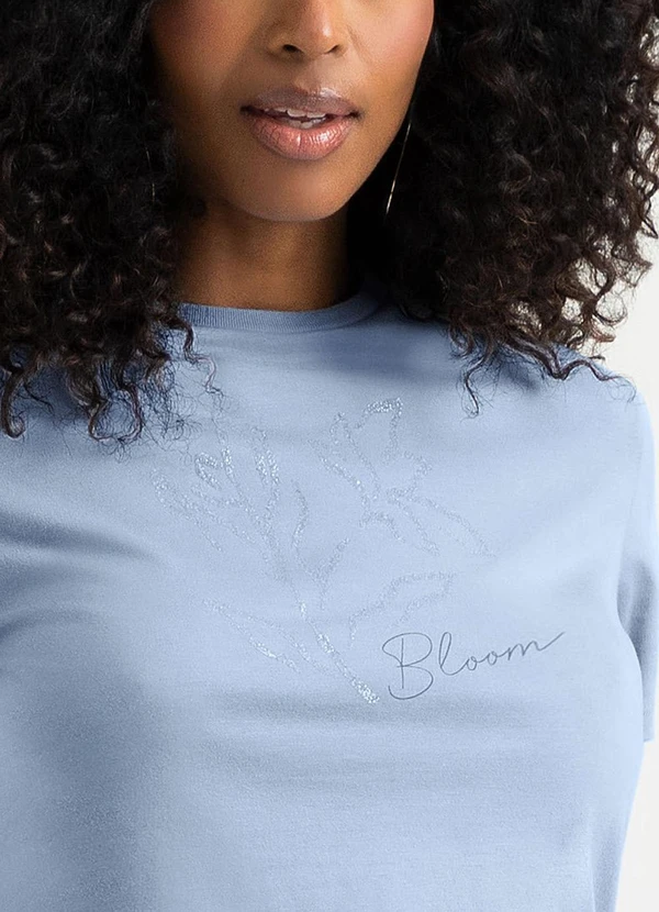 Cativa - T-Shirt em Algodão Azul Claro 3