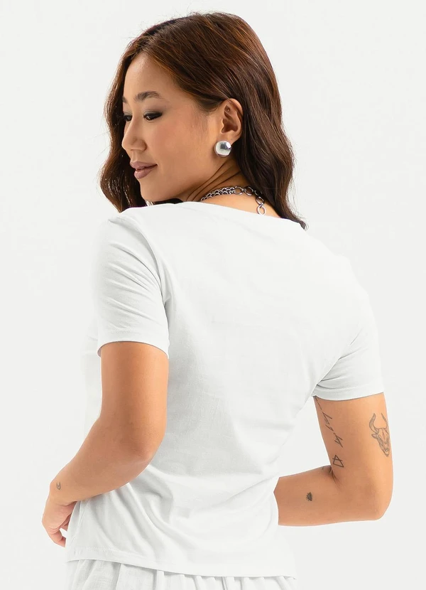 Cativa - T-Shirt em Algodão Branco  2