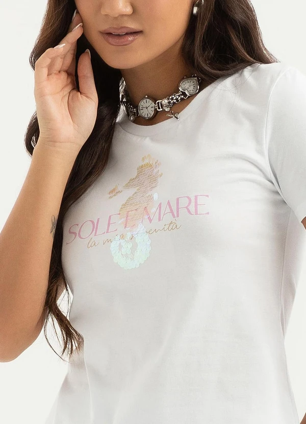 Cativa - T-Shirt em Algodão Branco  3