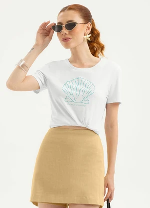 Cativa - T-Shirt em Algodão  Branco  - CATIVA