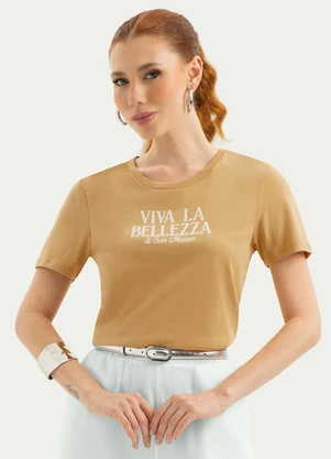 Cativa - T-Shirt em Algodão Caramelo - CATIVA